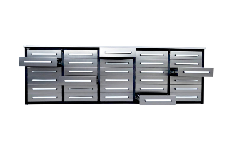 10ft Workbench Storage Cabinet with 30 Drawers