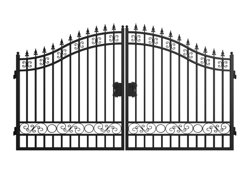 12ft Dual Swing Driveway Steel Gate