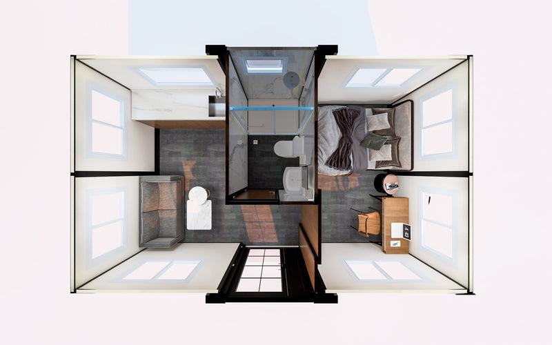 13ft Expandable -1 Bed with Ghost Door（With WPC Cladding)