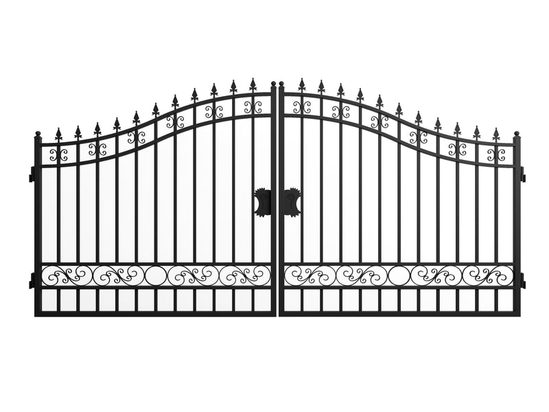 14ft Dual Swing Driveway Steel Gate