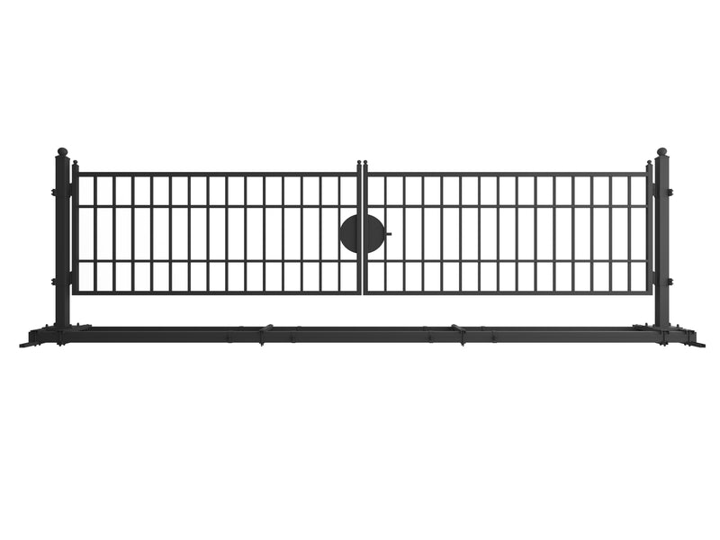 20 ft Farm Driveway Gate with Vertical Tubes, Dual Swing