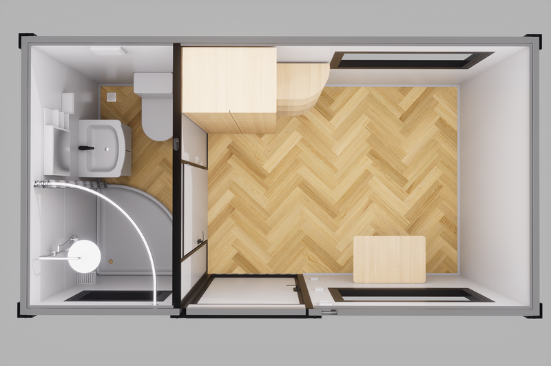 4m Backyard Studio-Bed/Bath（With WPC Cladding)