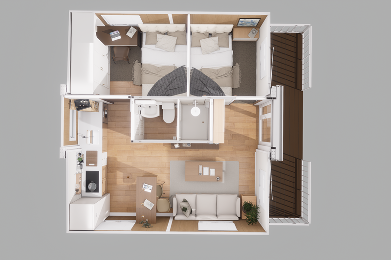 20ft Type A Expandable-2 Bed