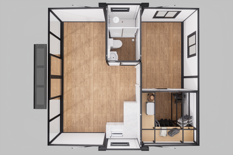 20ft Type B Expandable-1 Bed with Walk in Wardrobe