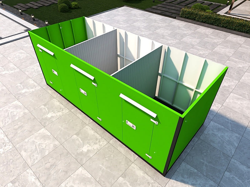 20FT Foldable Warehouse 3 side entry doors with 2 Internal Partitioning
