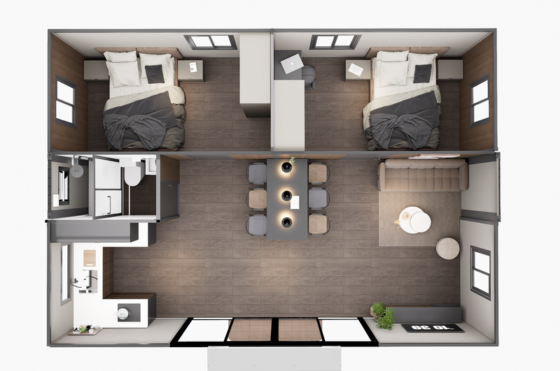 30ft Expandable  Home -2 Bedrooms
