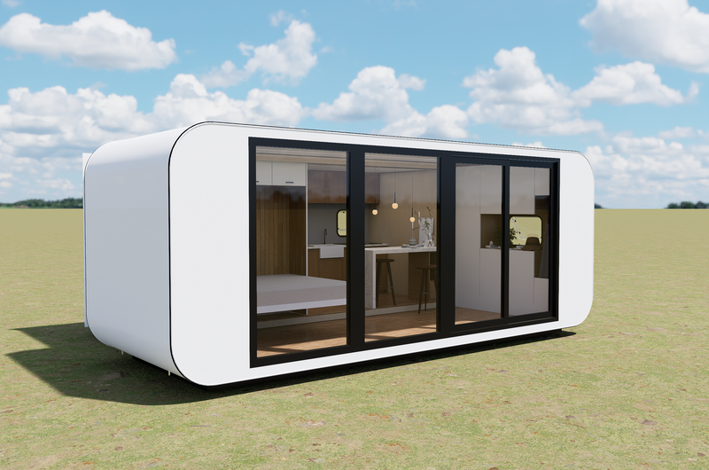 6m Slide Out Backyard Office Pod -Bed/Bath/Kitchenette/Cabinetry
