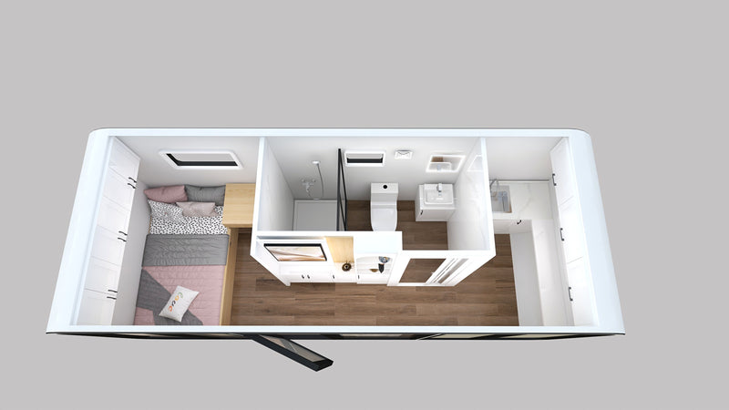 6m Backyard Office Pod A -Bed/Bath/Kitchenette/Cabinetry