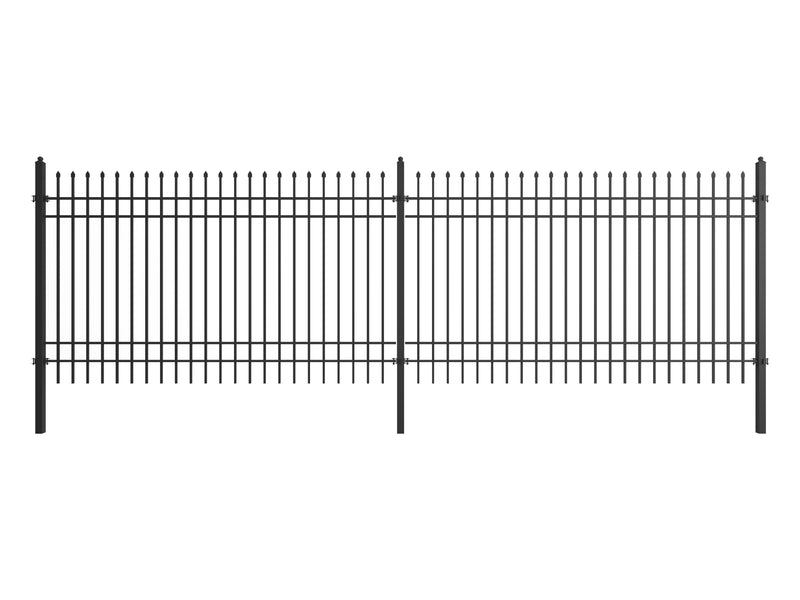 10x7 ft Steel Fence with 4 Rails, 30 Panels