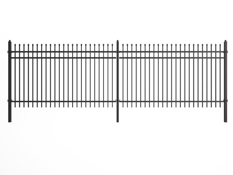10x7 ft Steel Fence with 3 Rails, 30 Panels