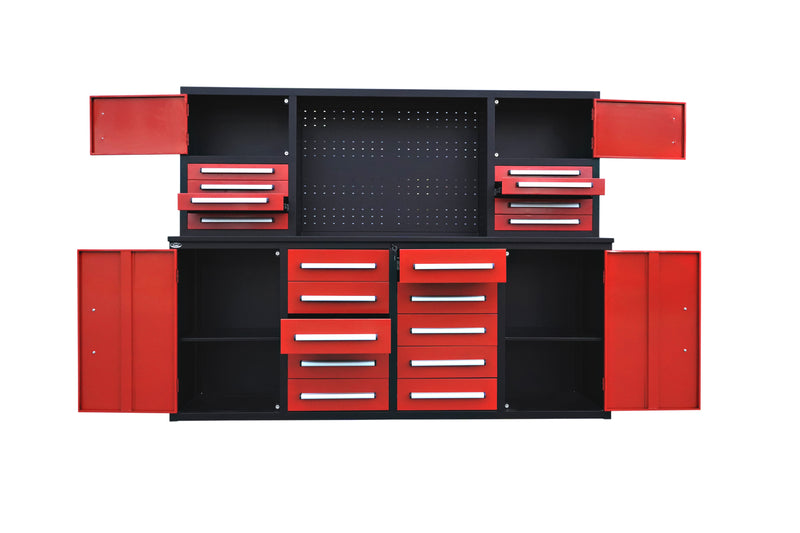 H7ft Workbench Cabinet (18 Drawers & 4 Cabinets & Pegboard)