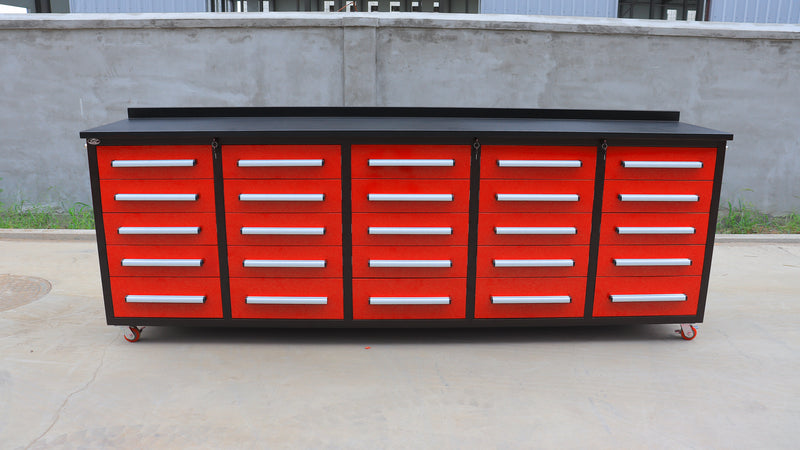 10ft 25-Drawer Storage Workbench(25 Drawers)