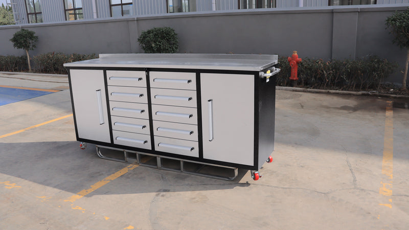7ft Workbench Storage Cabinet  (10 Drawers & 2Cabinets)