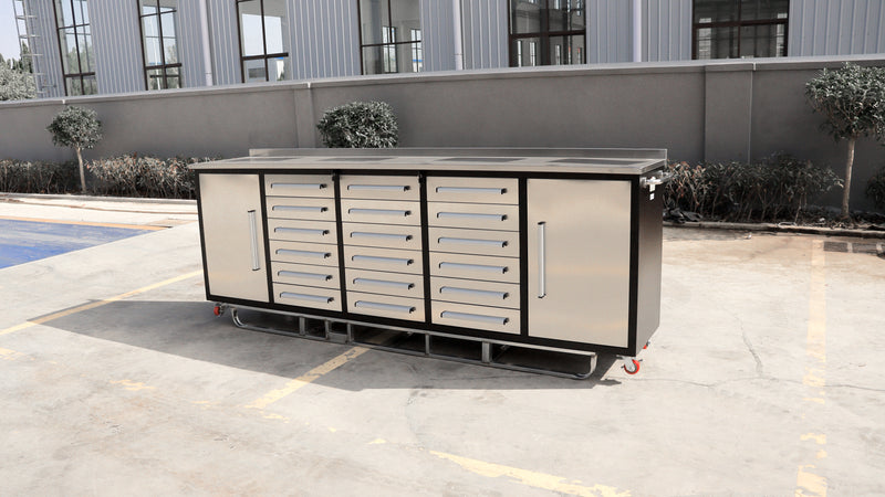 10ft Garage Storage Cabinet （18 Drawers & 2 Cabinets）
