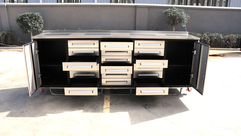 10ft Garage Storage Cabinet （18 Drawers & 2 Cabinets）